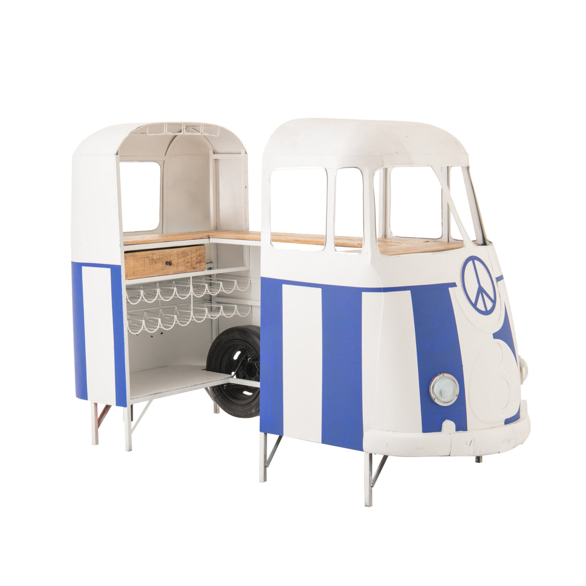 Bar Retro Camper Blå/Hvid J-Line
