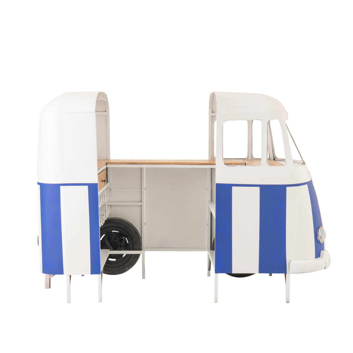Bar Retro Camper Blå/Hvid J-Line