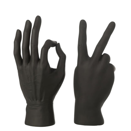 Figur i tegnsprog, sort polyresin, sortiment med 2 stk. – J-Line