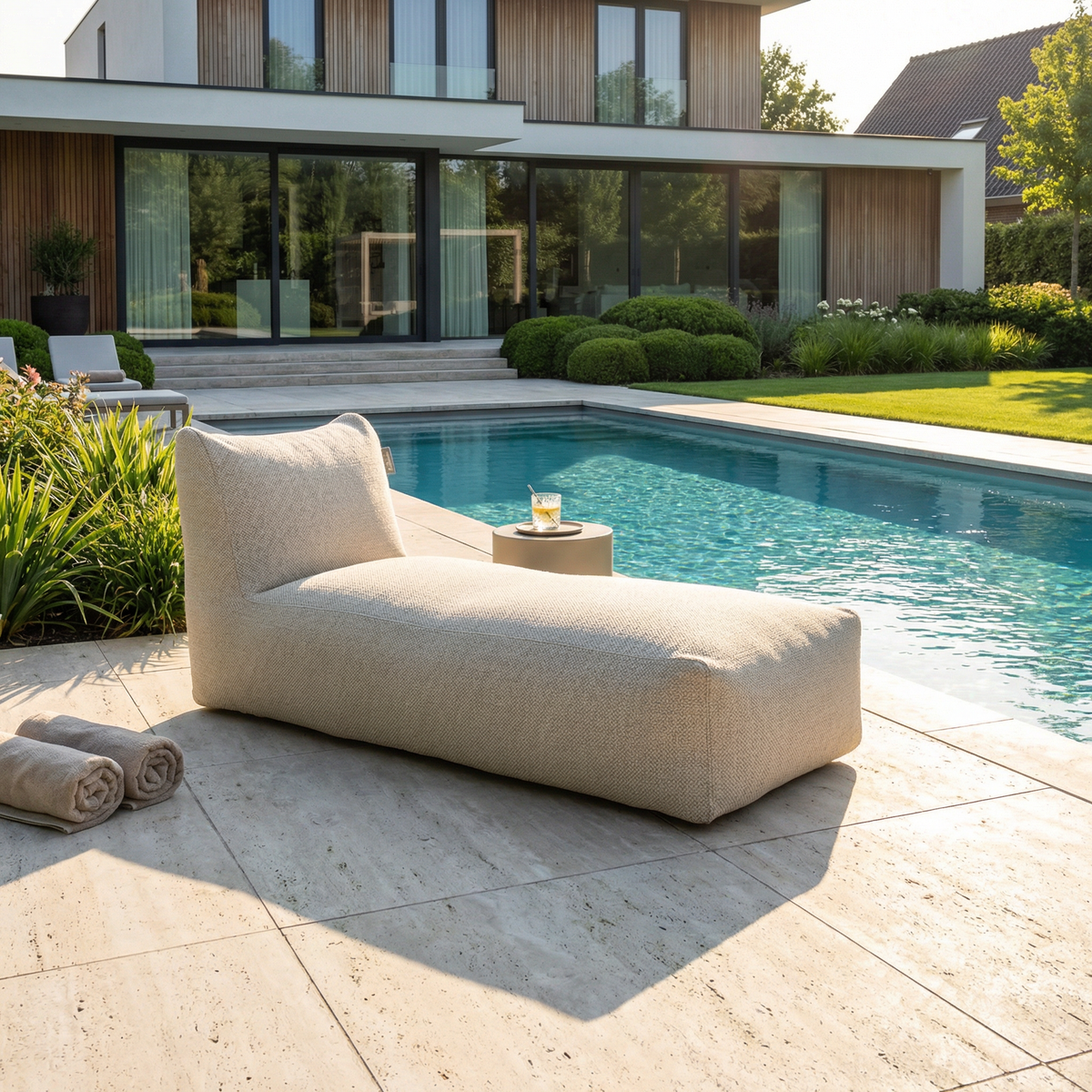 Boho Extra Long Chair Beige - Laui Lounge™