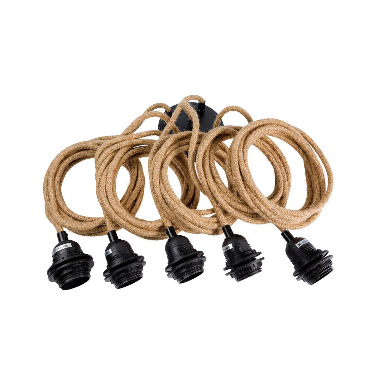 Loftlampe med 5 fatninger Naturel Sort Bazar Bizar
