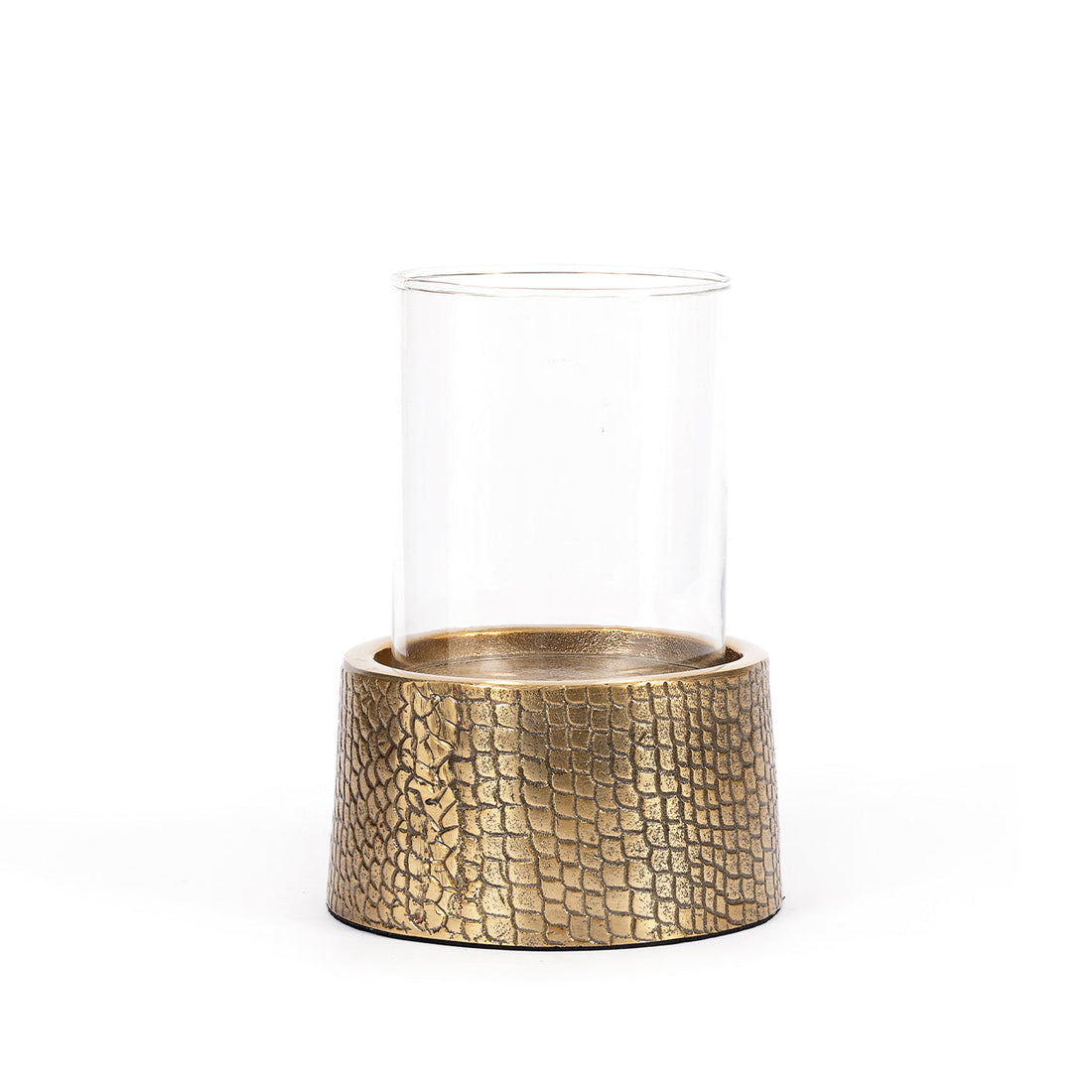 De Croco Lysestage med Glas - Messing - L Bazar Bizar