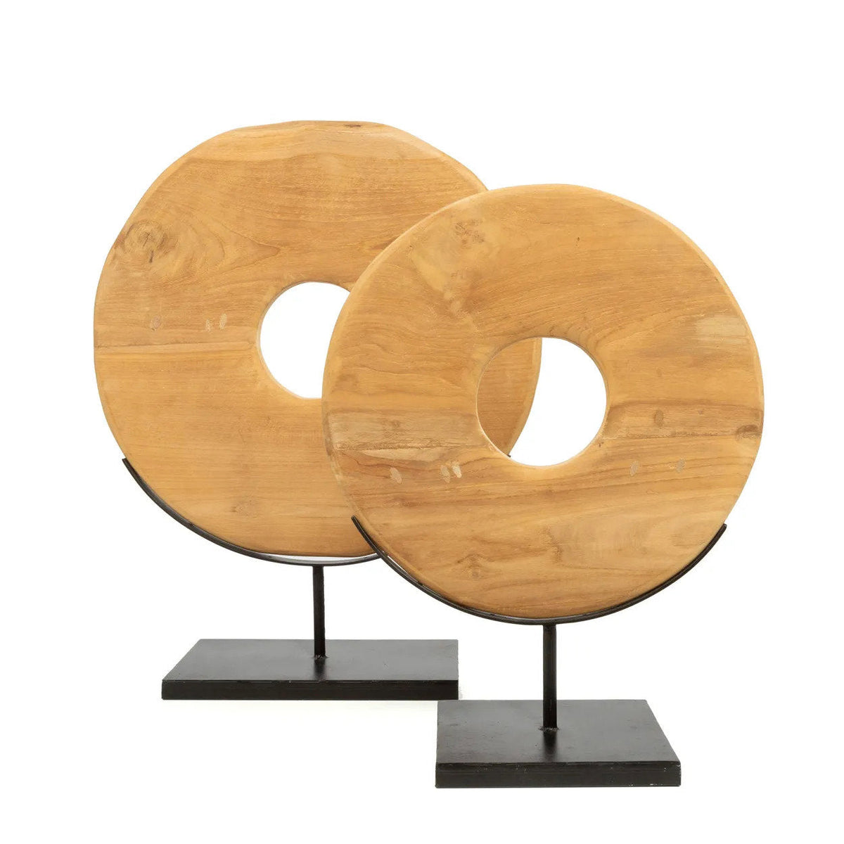 Teak Disc på stand Large Bazar Bizar