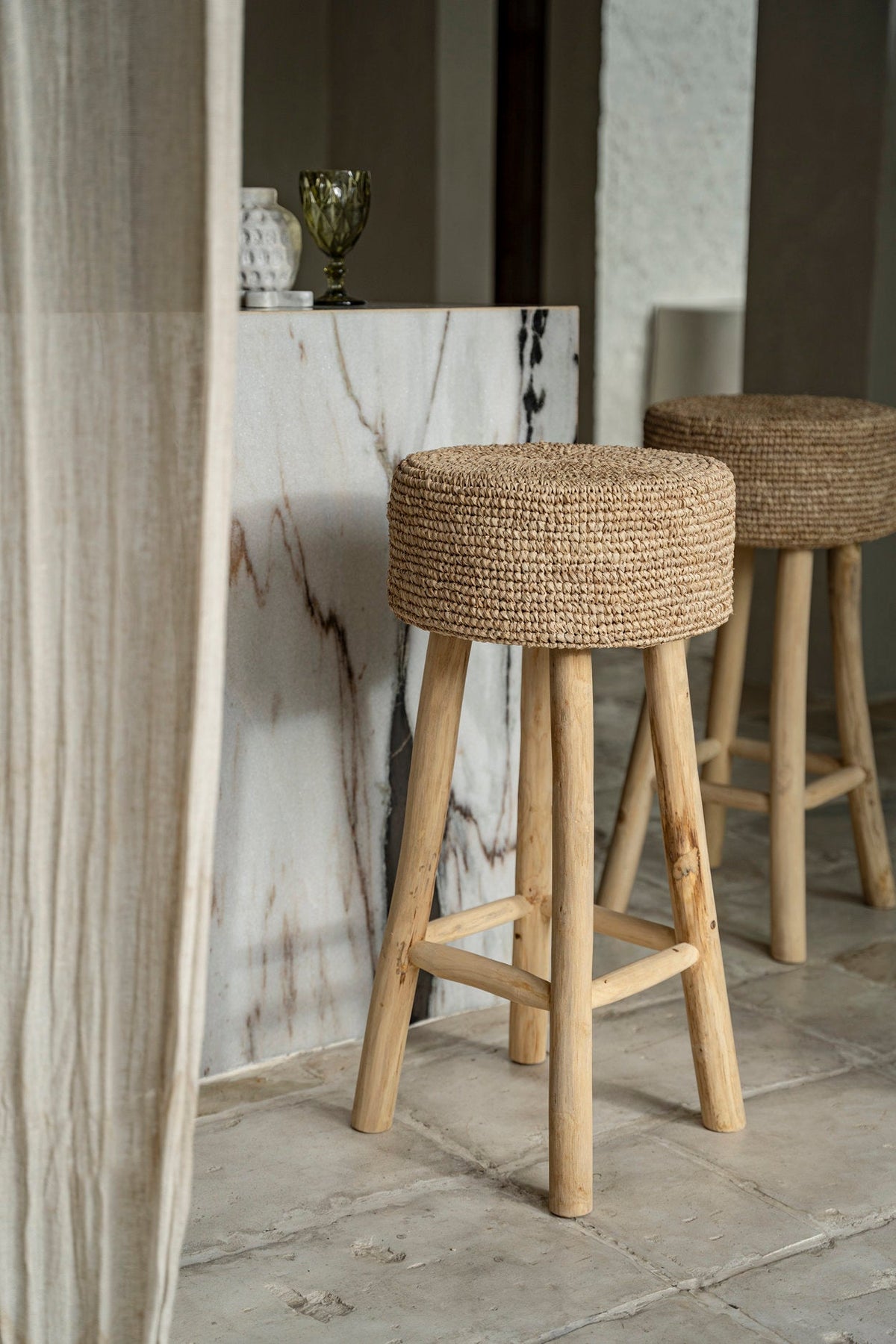 Raffia barstol Bazar Bizar