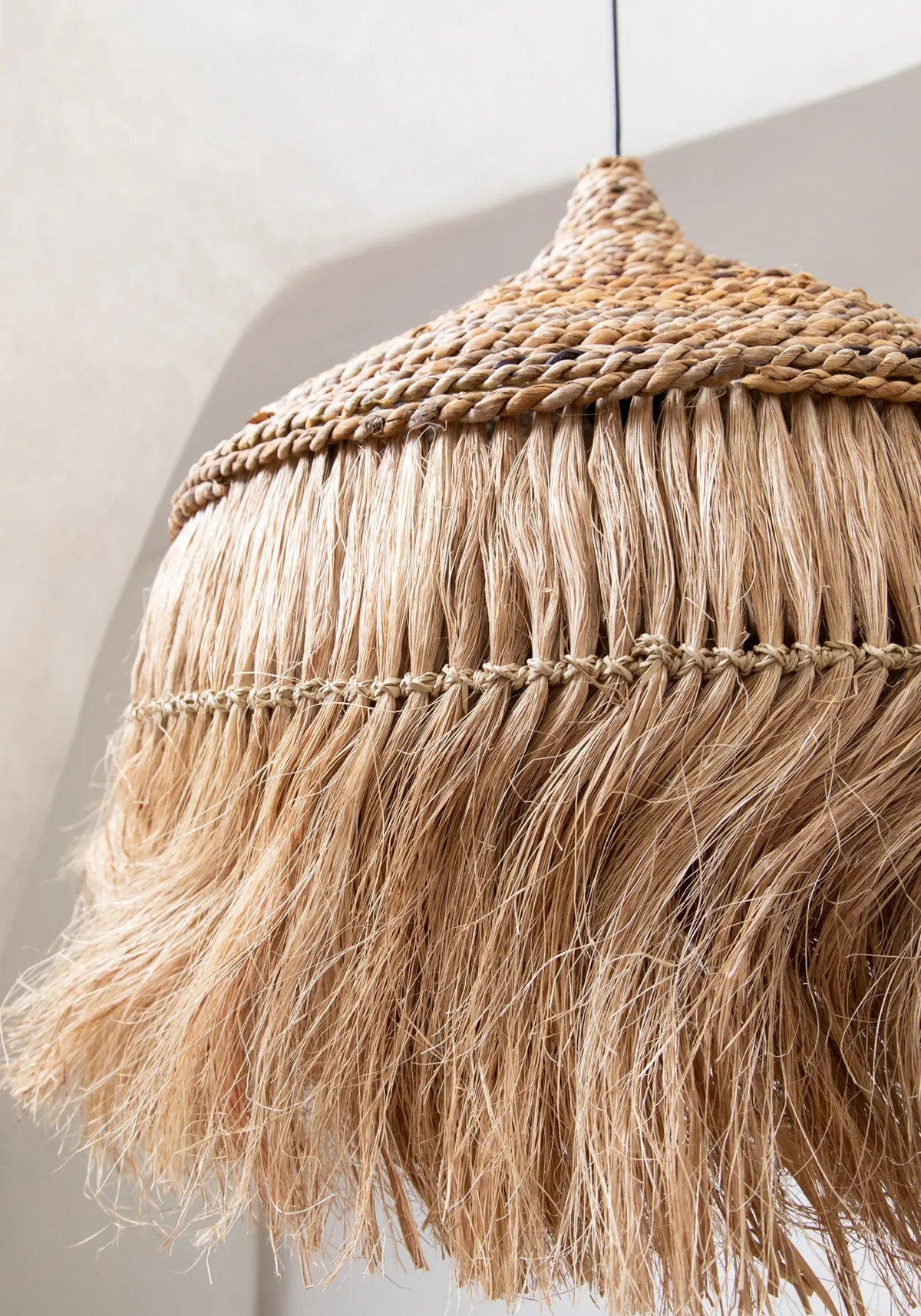 Abaca Hoola Pendellampe Naturel Large Bazar Bizar