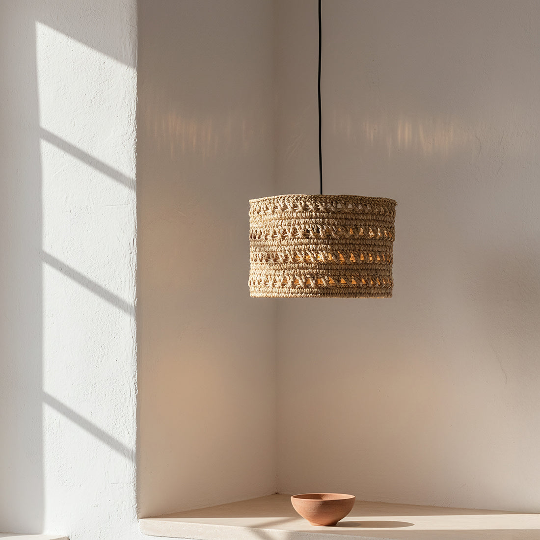 Herba-lampe i naturfarvet, lille, Ø30 cm, råmaterialer