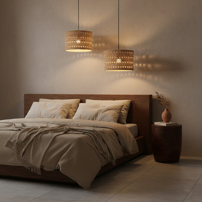 Herba-lampe i naturfarvet, lille, Ø30 cm, råmaterialer