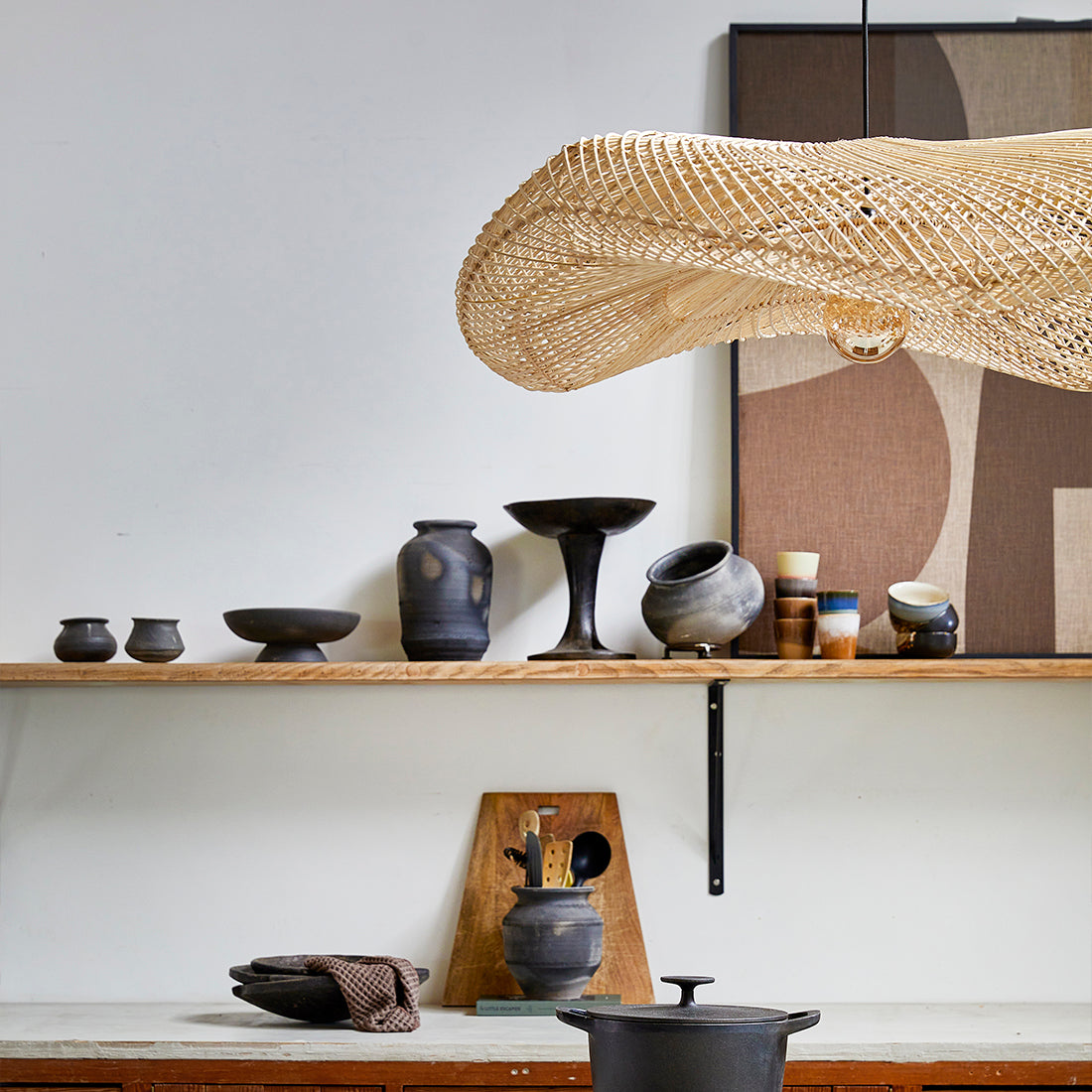 Pendellampe Wave Natural XL Raw Materials