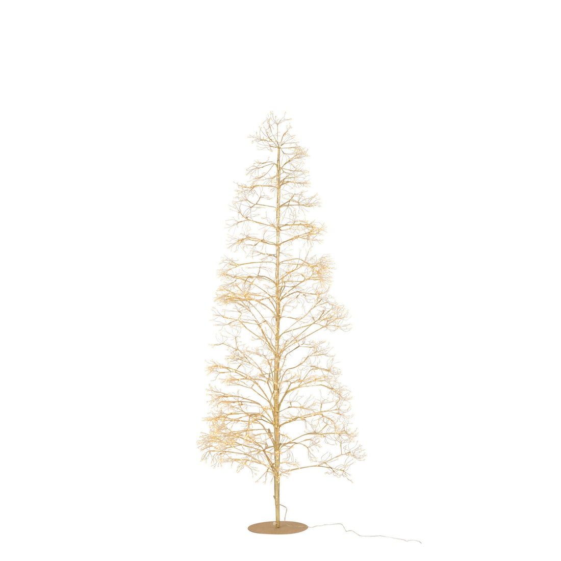 Juletræ med 2700 LED-lys, metal, guldfarvet, medium, H210 cm, J-Line