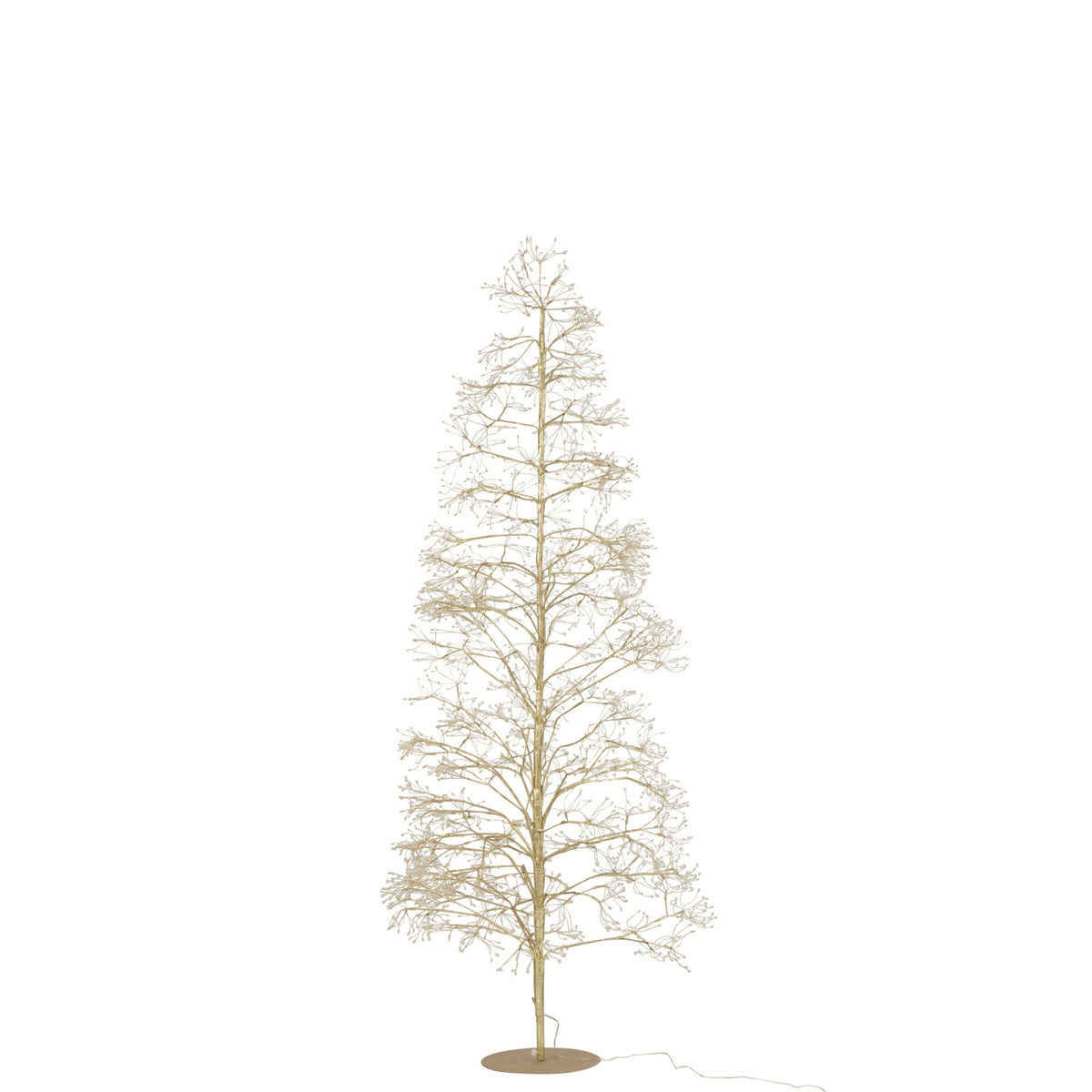 Juletræ med 2700 LED-lys, metal, guldfarvet, medium, H210 cm, J-Line