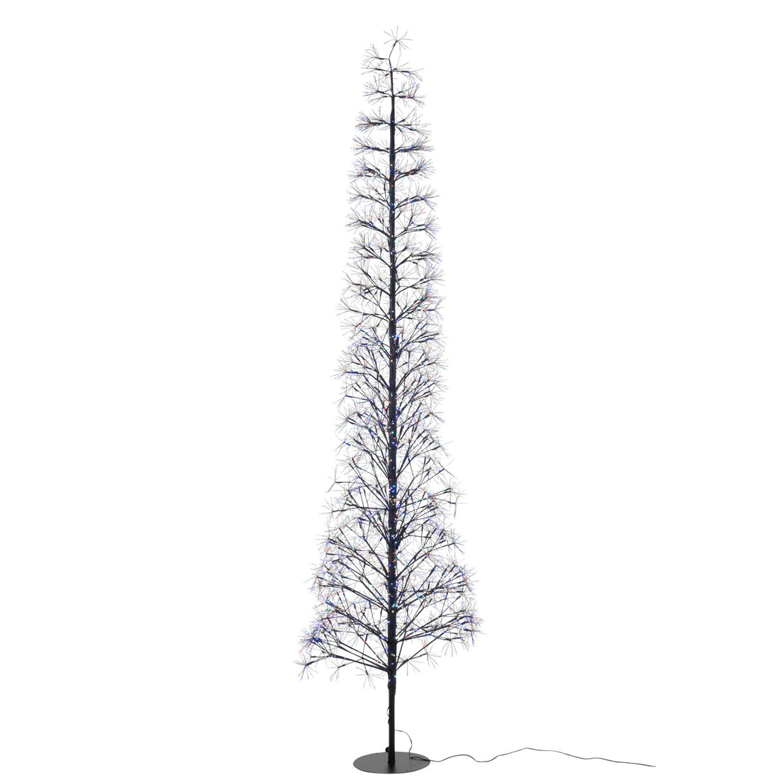 Juletræ med LED-lys i flere farver, sort jern, ekstra stort, H 240 cm, J-Line