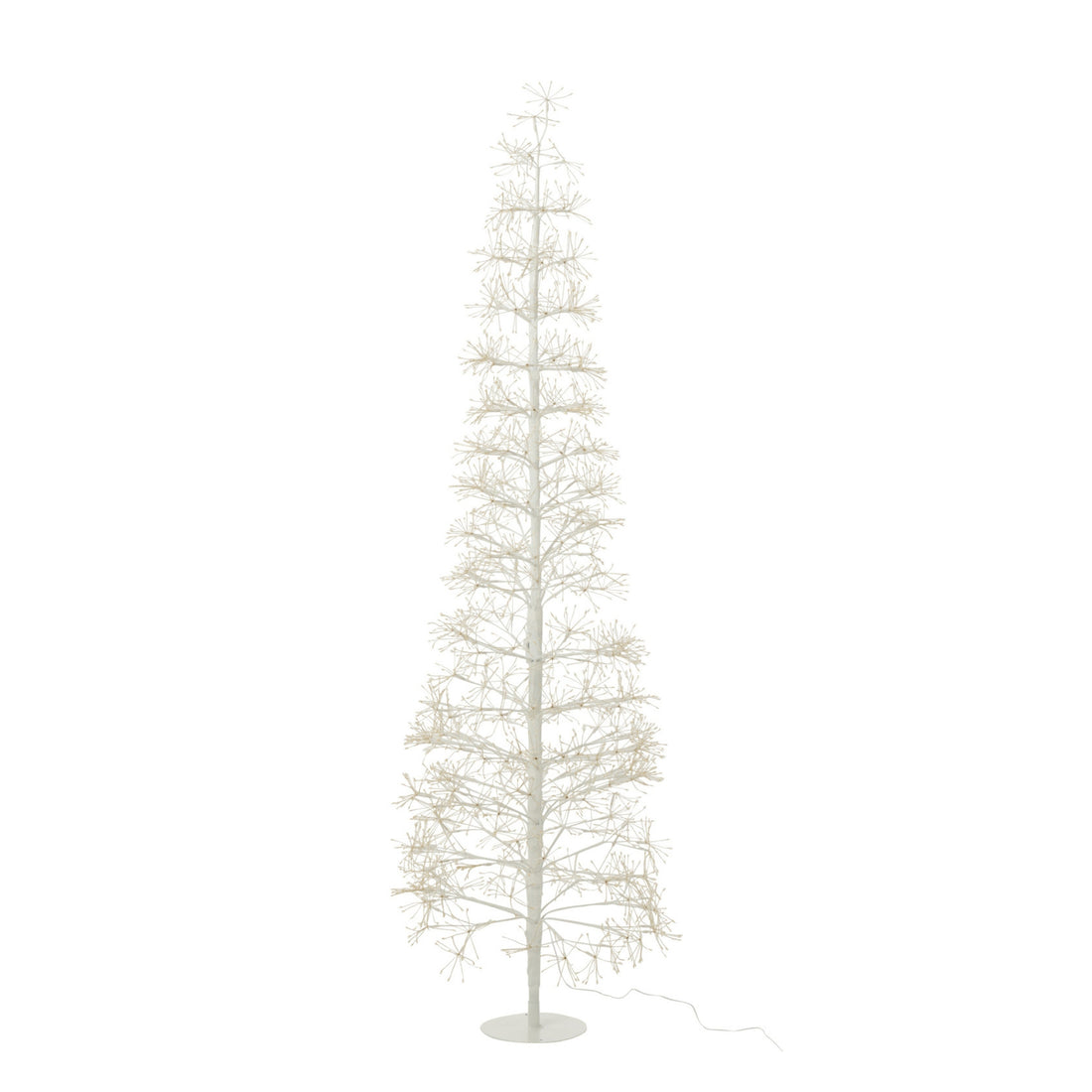 Juletræ med varmt hvide LED-lys, metal, hvidt, stort, H180 cm, J-Line