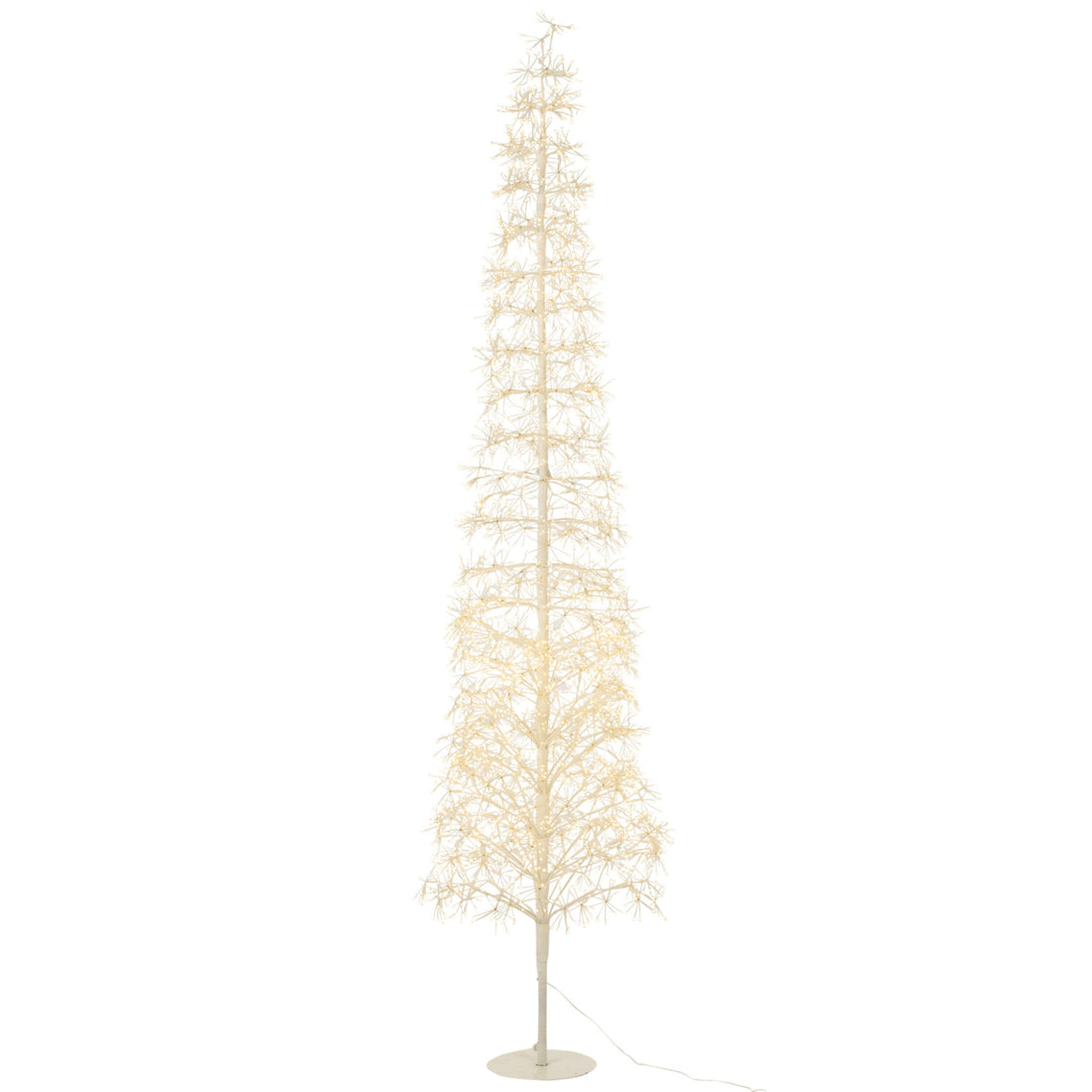 Juletræ med varmt hvide LED-lys, hvidt jern, ekstra stort, H240 cm, J-Line