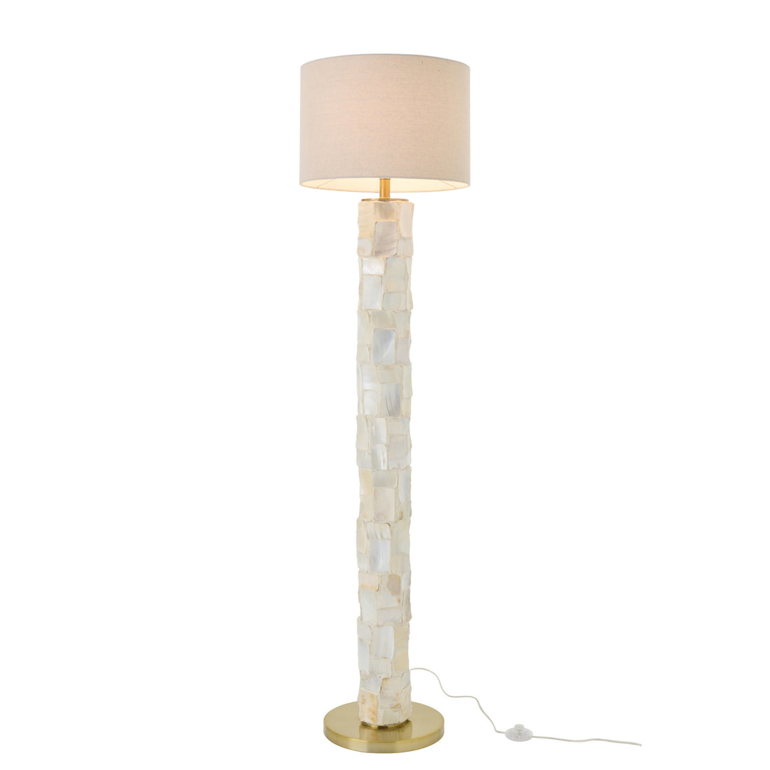 Staanlamp Pareleffect Schelp Gebroken Wit/Lichtbeige J-Line
