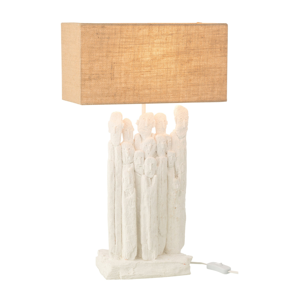 Bordlampe figurer polyresin hvid/natur J-Line