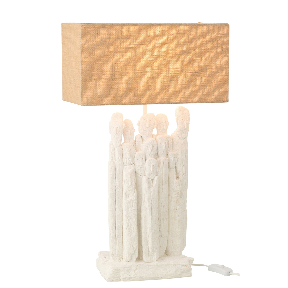 Bordlampe figurer polyresin hvid/natur J-Line