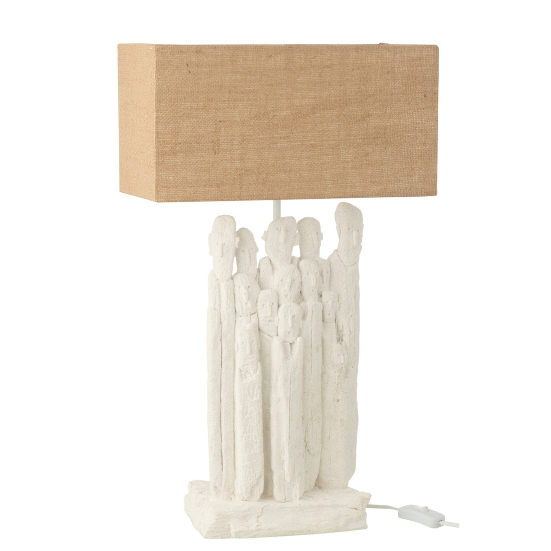 Bordlampe figurer polyresin hvid/natur J-Line