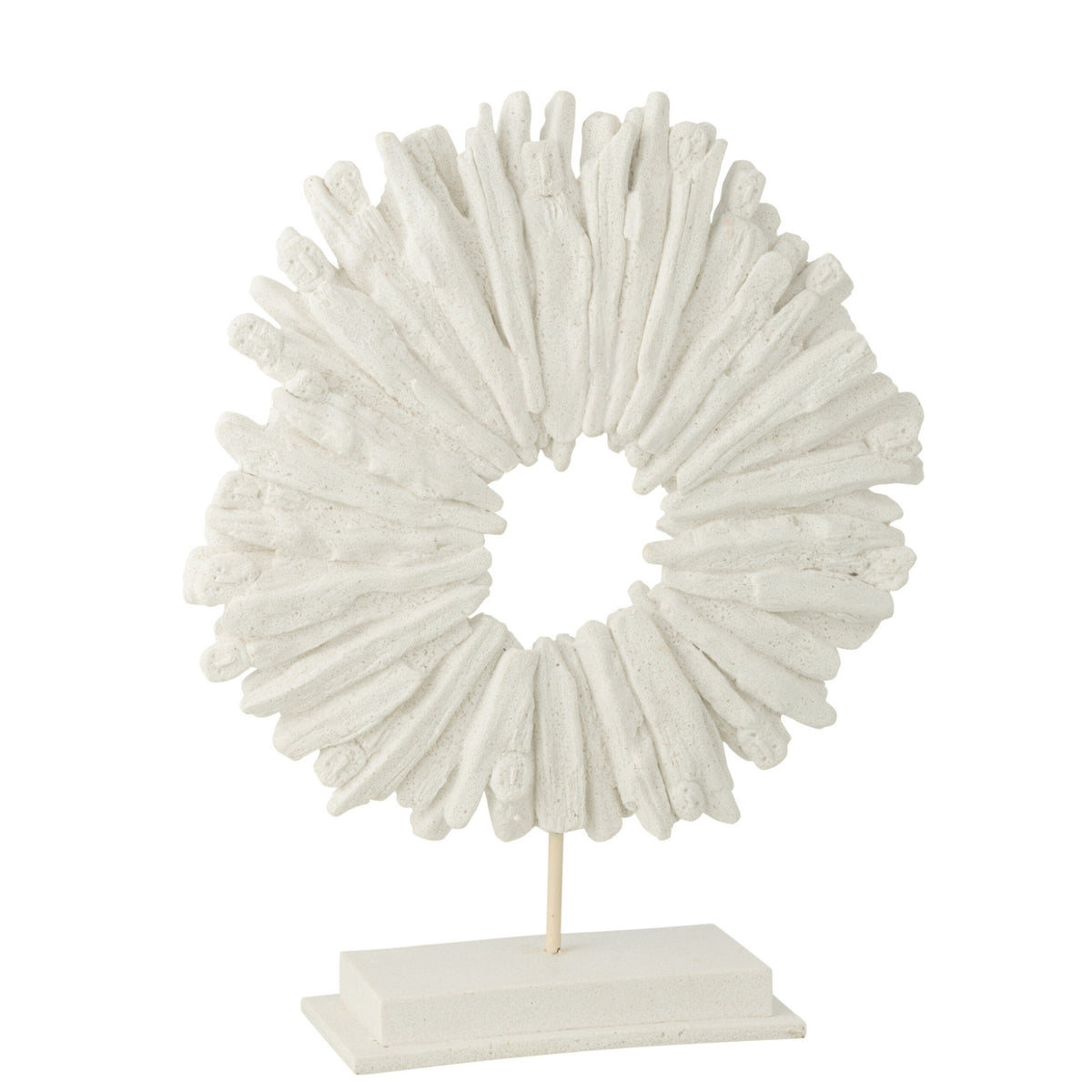 Rund cirkel i hvid polyresin fra J-Line