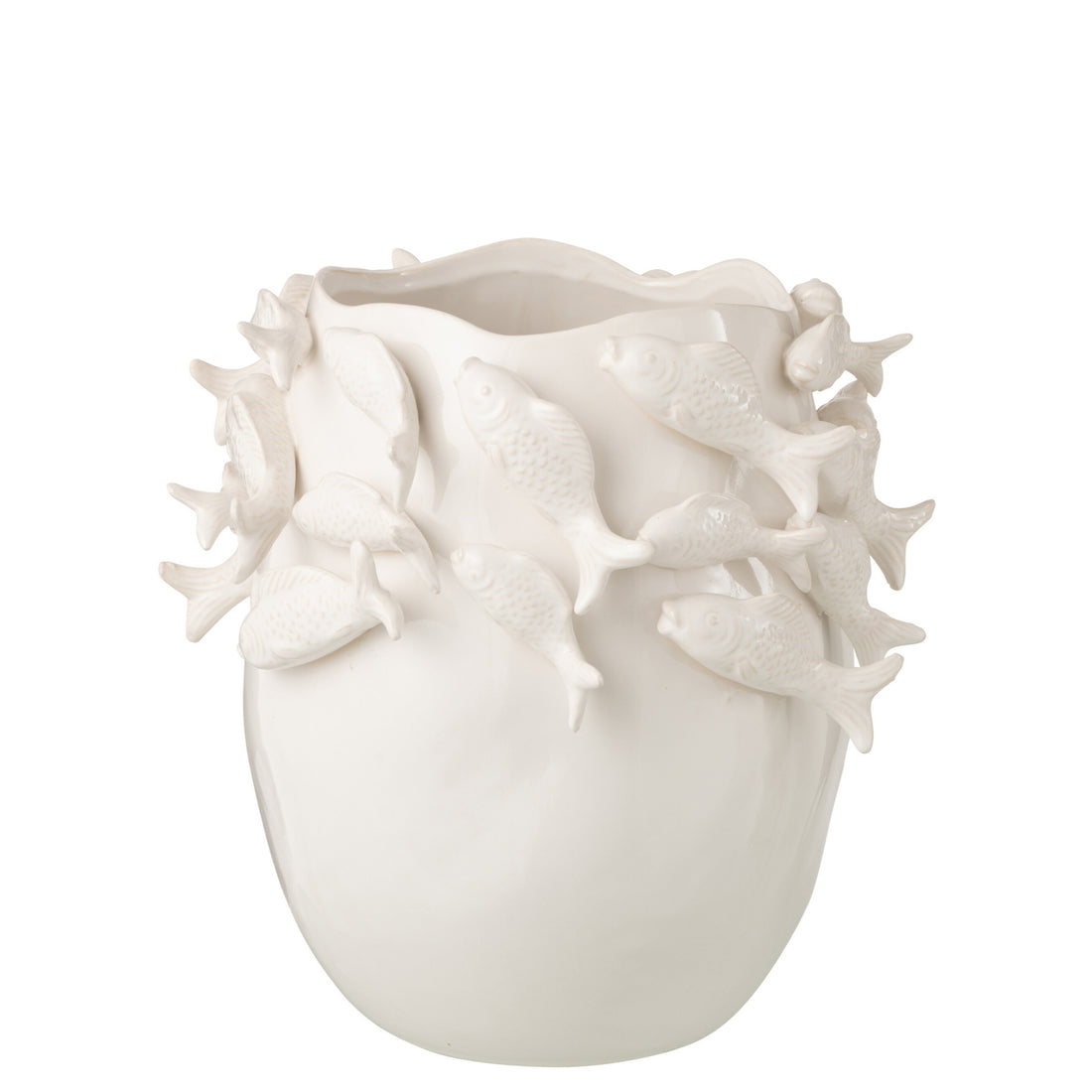 Vase Fisk Ler Ecru Stor J-Line