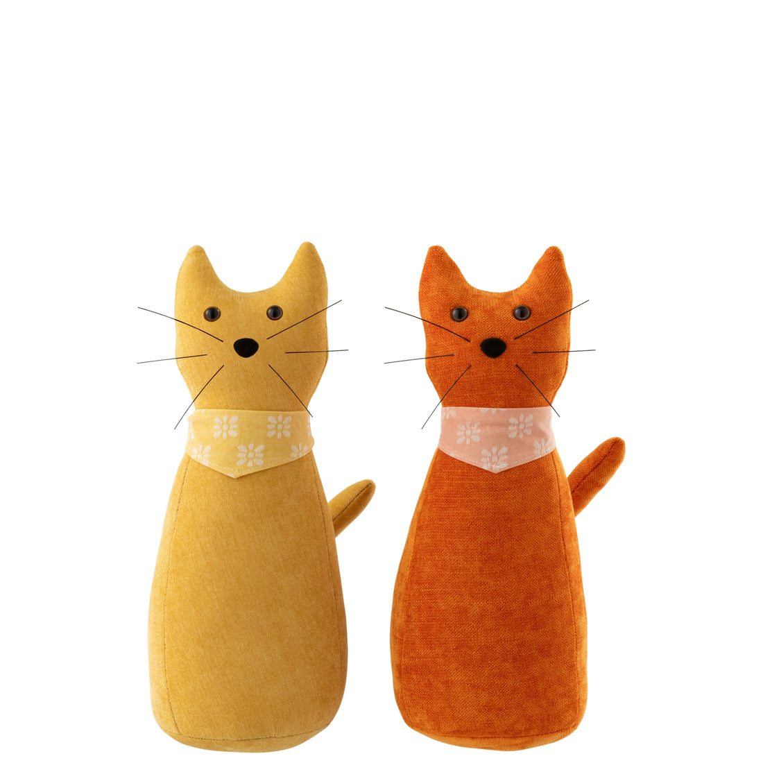 Deurstop Kat + Sjaal Polyester Warmgeel/Donkeroranje Assortiment Van 2 J-Line
