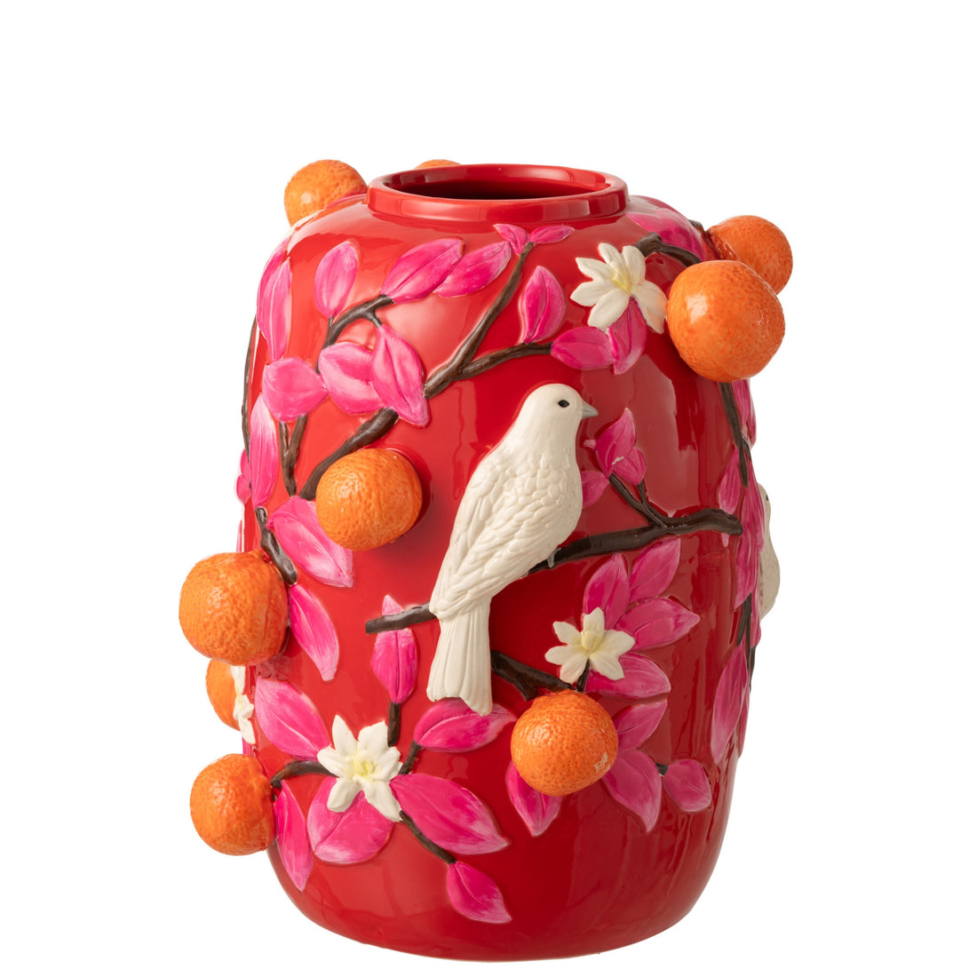 Vase Fugl/Appelsiner Keramik Pink/Orange Large J-Line