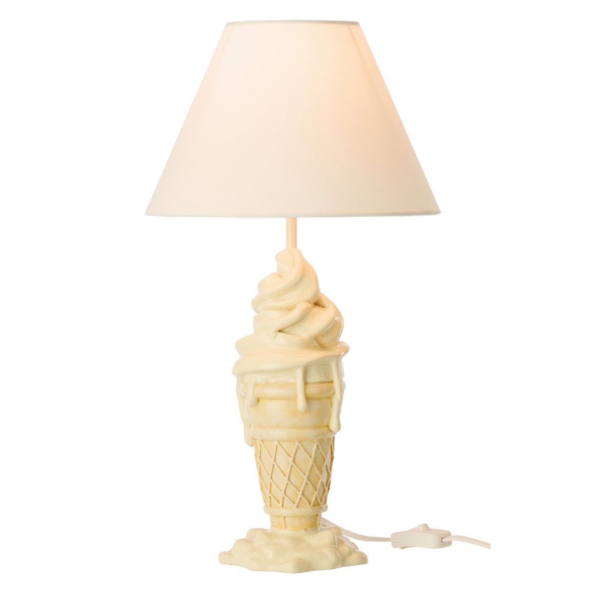 Lampe med isvaffel i polyresin, gul/beige, J-Line