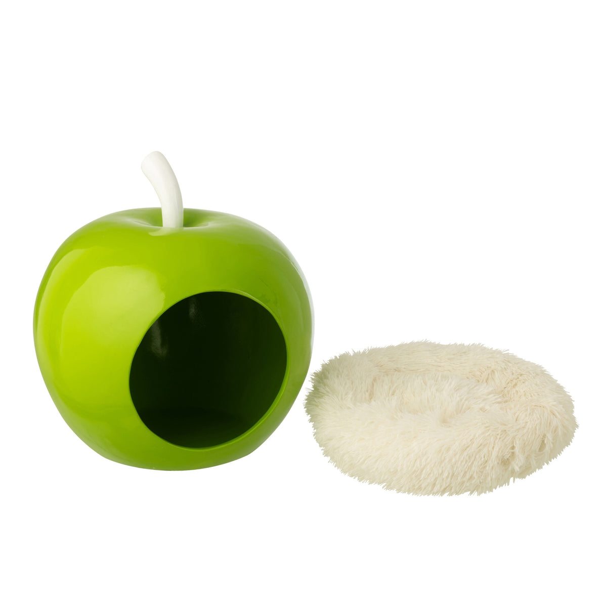 Kattekurv Æble Polyresin Grøn/Hvid J-Line