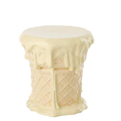 Sidebord IJs Polyresin Abrikos/Beige J-Line