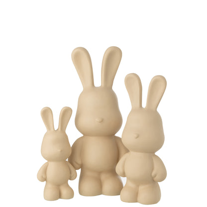 Kanin Fred i polyresin, beige, stor – J-Line