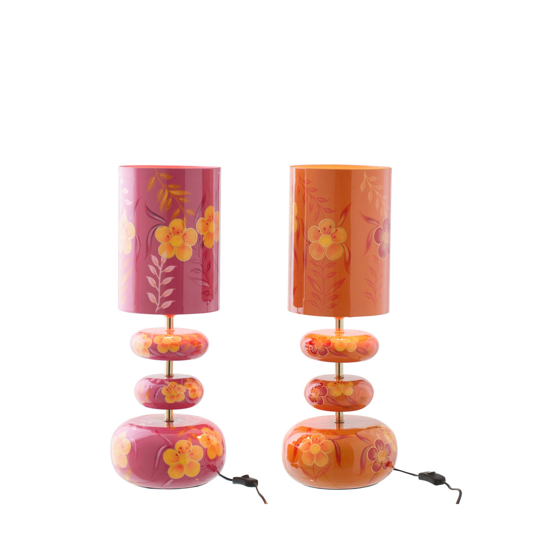 Lampe blomster metal pink/orange sortiment à 2 J-Line