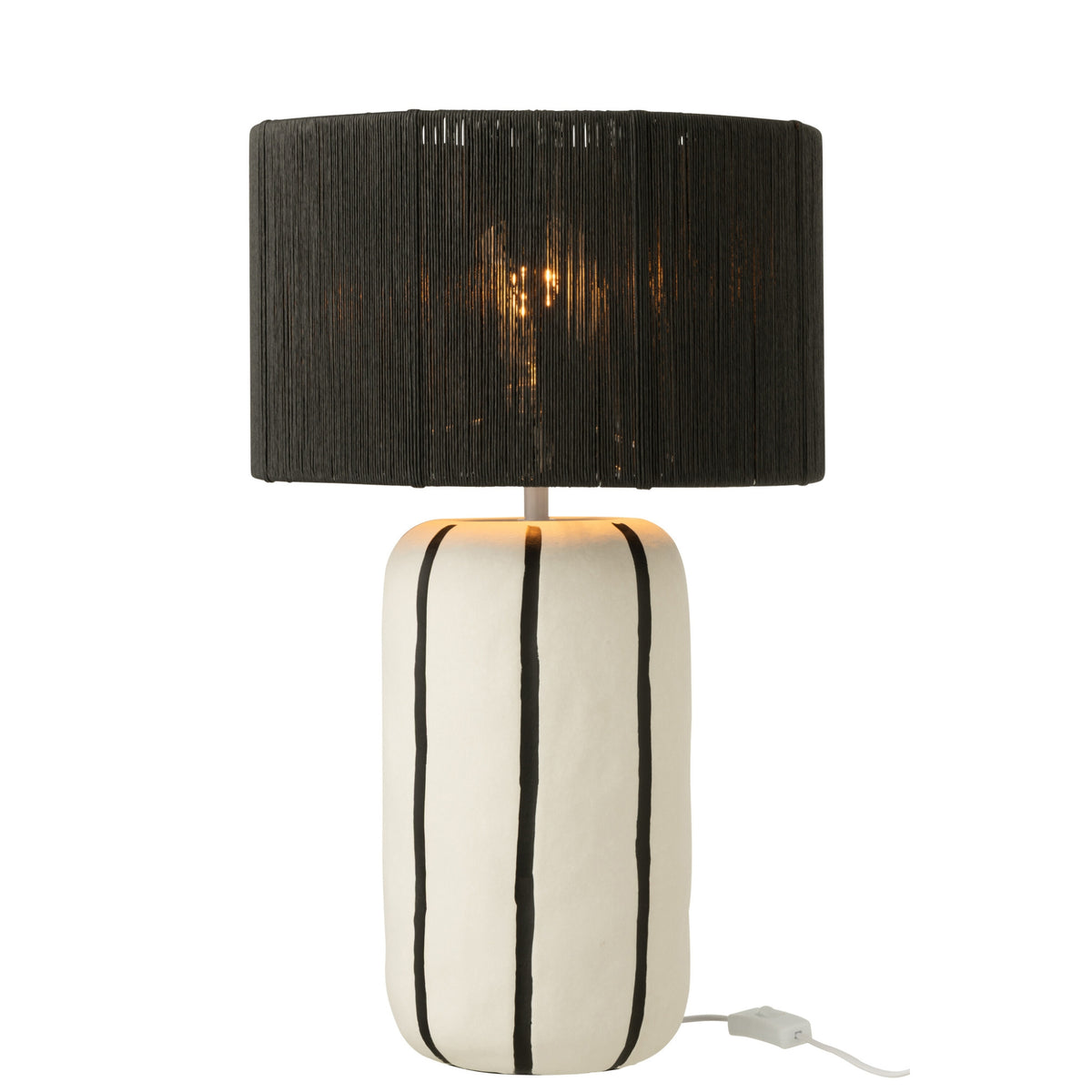 Bordlampe Nistret Keramik Sort/Hvid J-Line