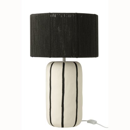 Bordlampe Nistret Keramik Sort/Hvid J-Line
