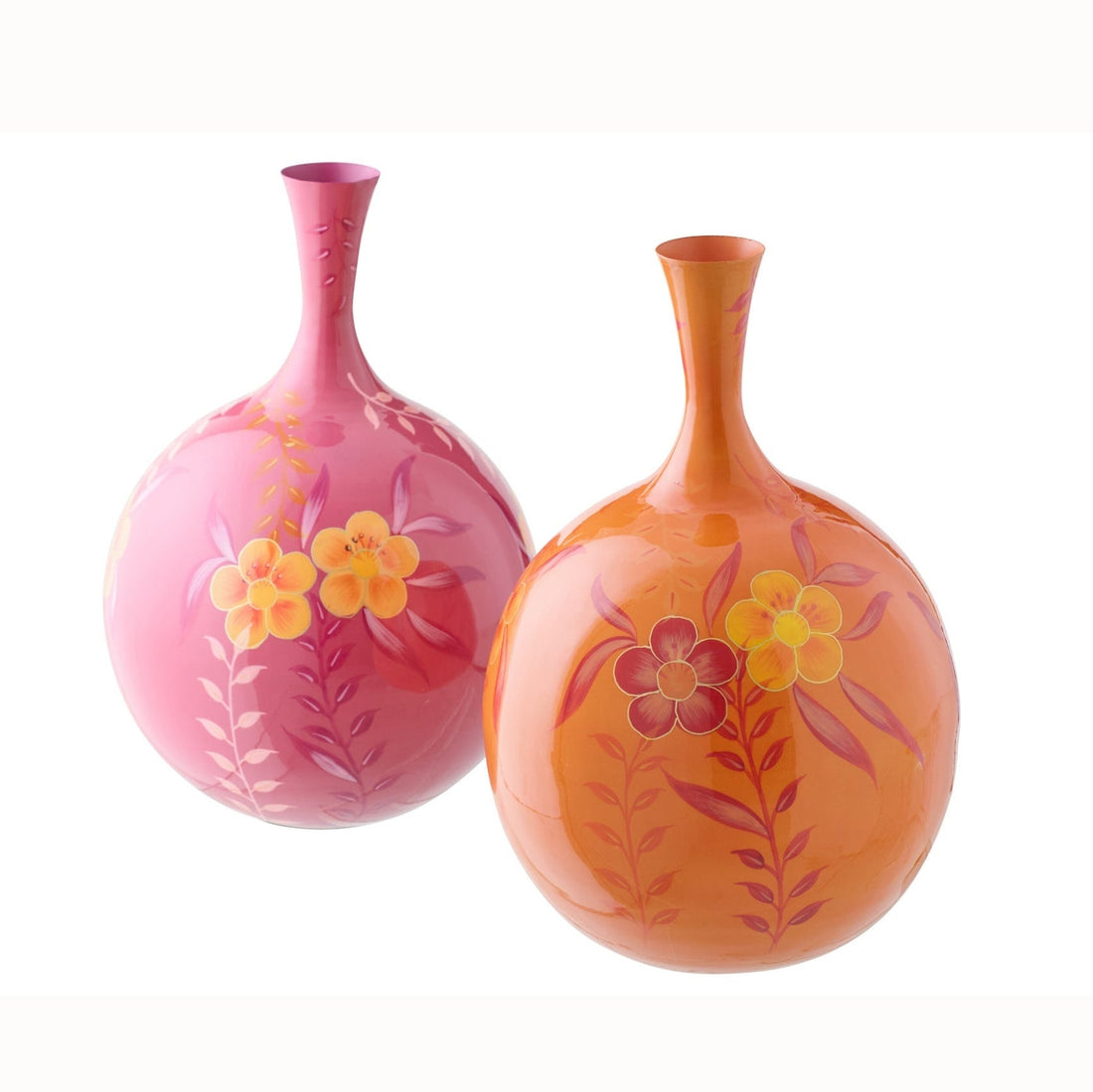 Vase Blomster Metal Pink/Orange Sæt med 2 J-Line