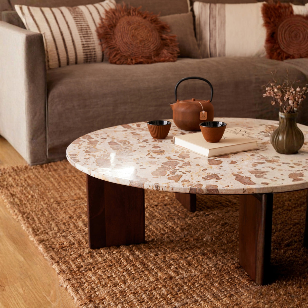 Sofabord Mathilde marmor natur/beige J-Line