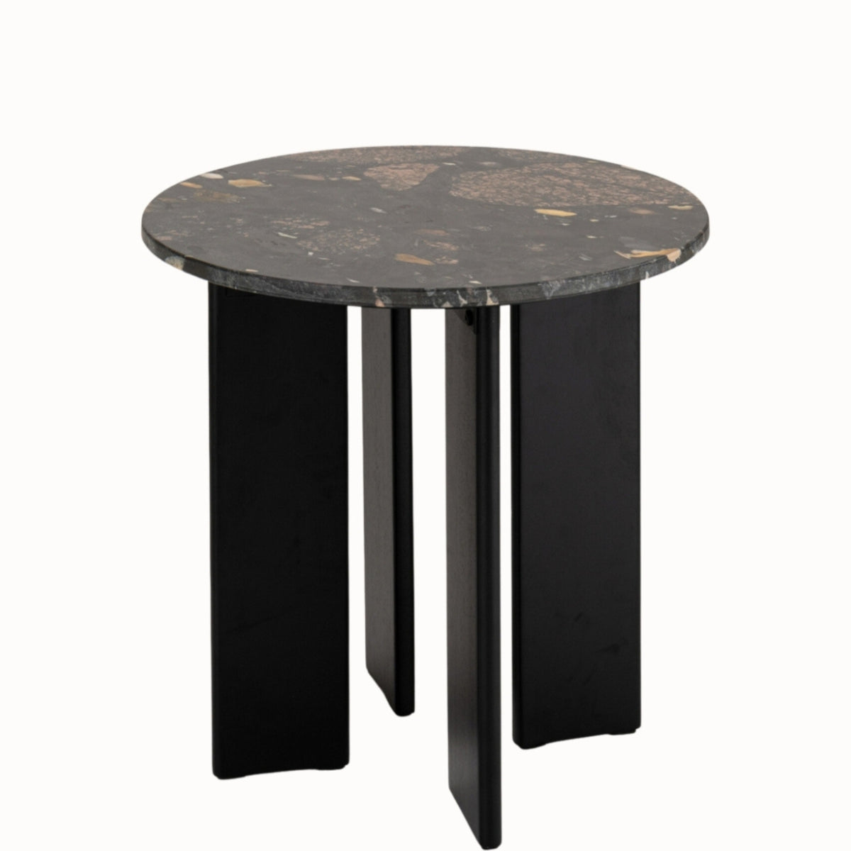 Sidebord Mathilde, marmor, sort/fersken, J-Line