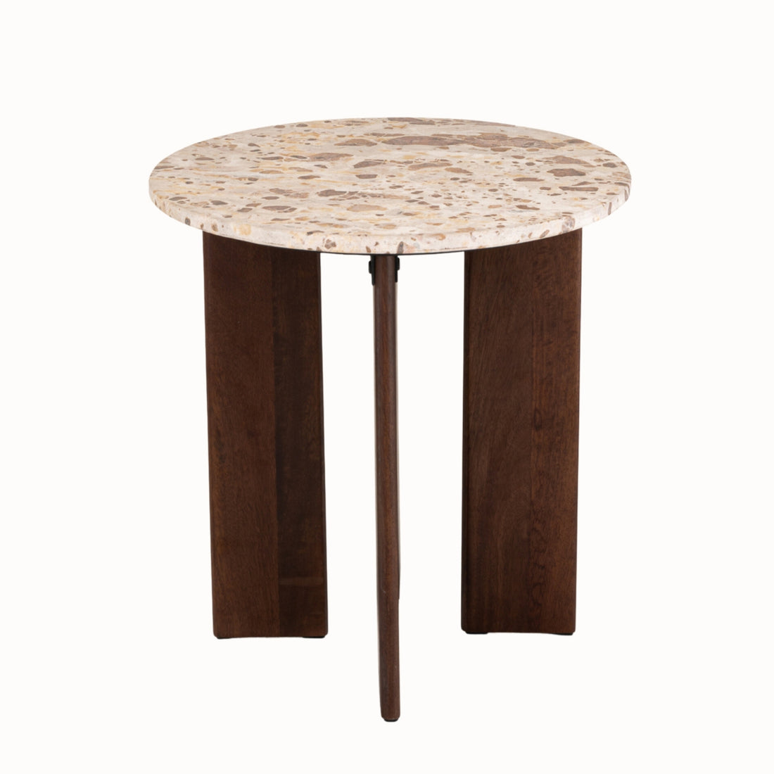 Sidebord Mathilde, naturfarvet/beige marmor, J-Line