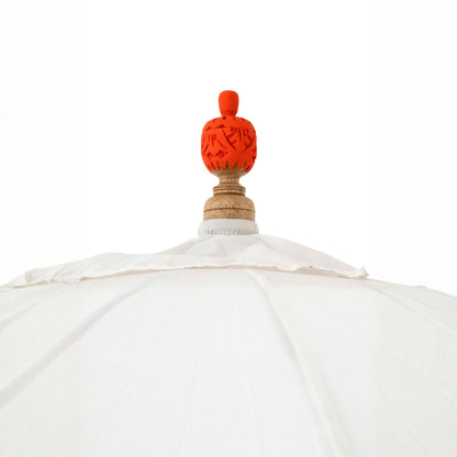 Parasol Flavie træ/bomuld ecru/orange J-Line