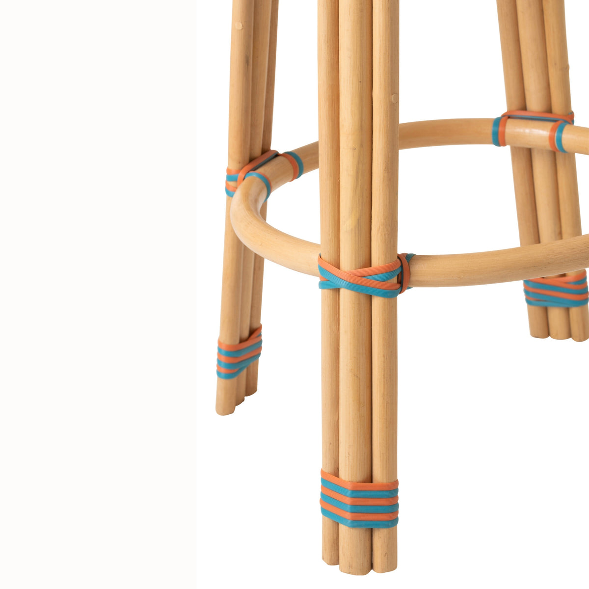 Udendørs barstol Geo Rund Rattan Orange/Turkis J-Line