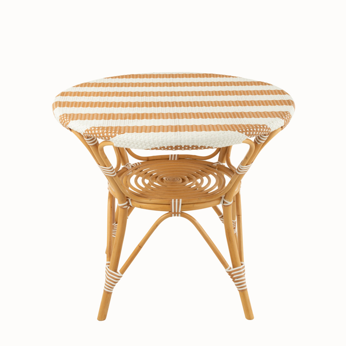 Spisebord i rattan, beige/hvid – J-Line