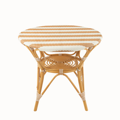 Spisebord i rattan, beige/hvid – J-Line