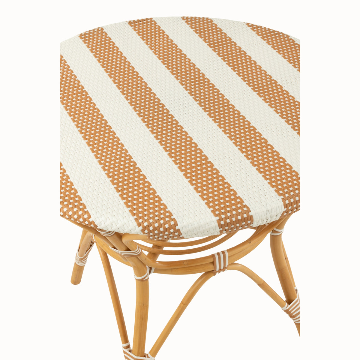 Spisebord i rattan, beige/hvid – J-Line