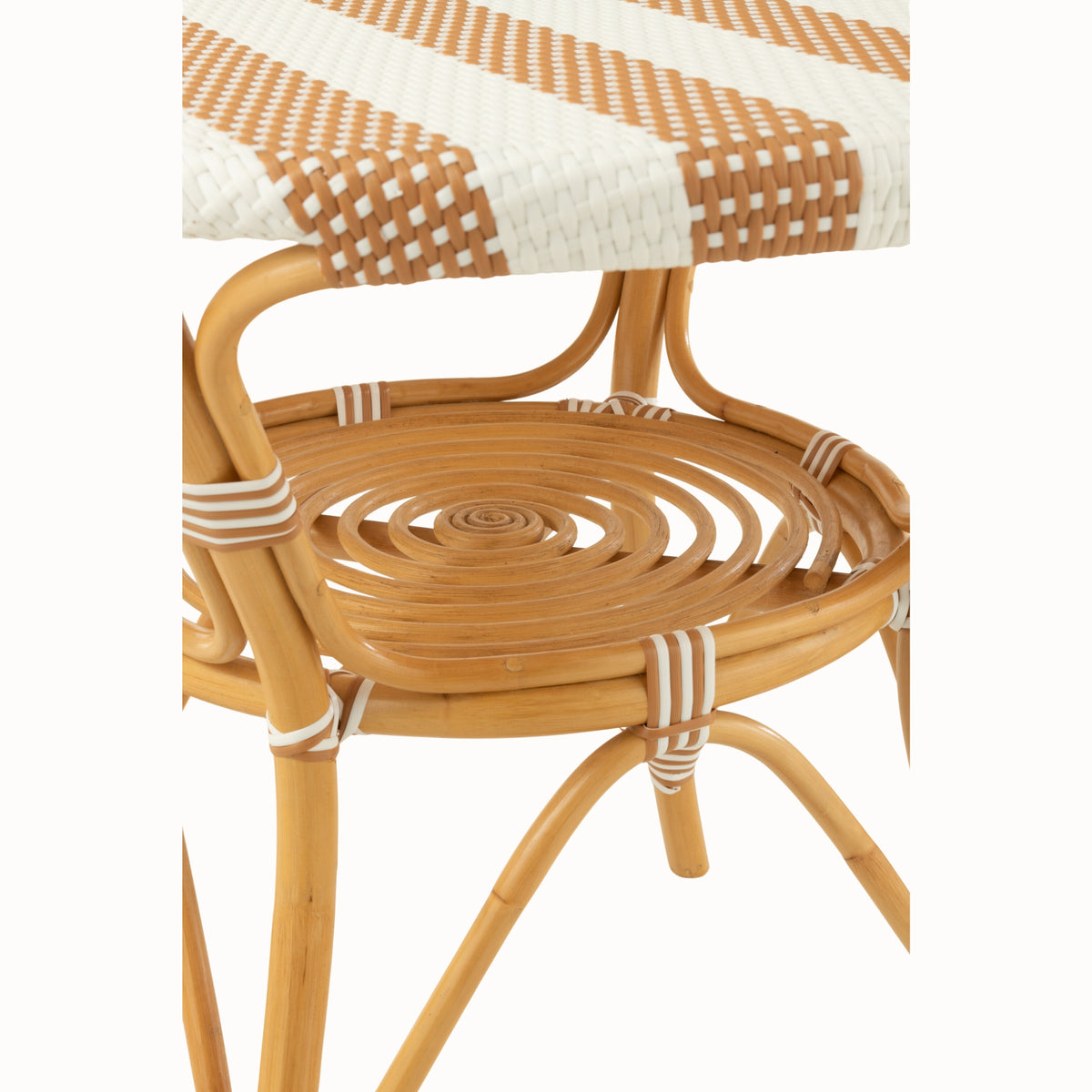Spisebord i rattan, beige/hvid – J-Line