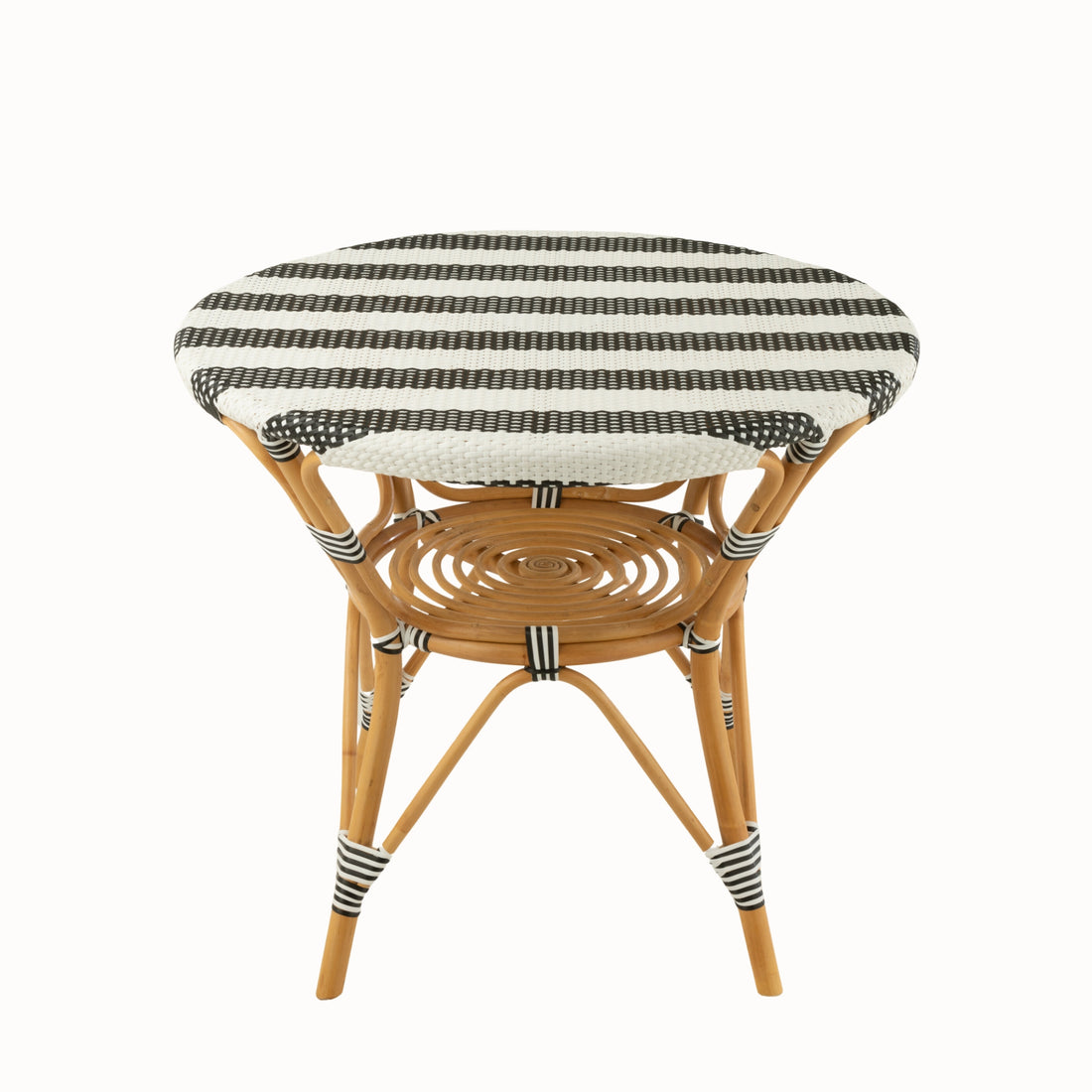 Spisebord i rattan, sort/hvid – J-Line
