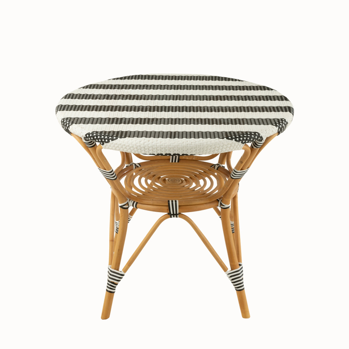 Spisebord i rattan, sort/hvid – J-Line