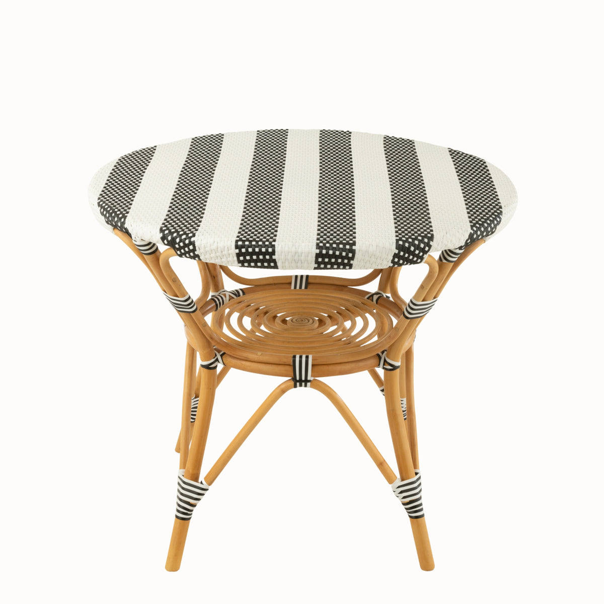 Spisebord i rattan, sort/hvid – J-Line