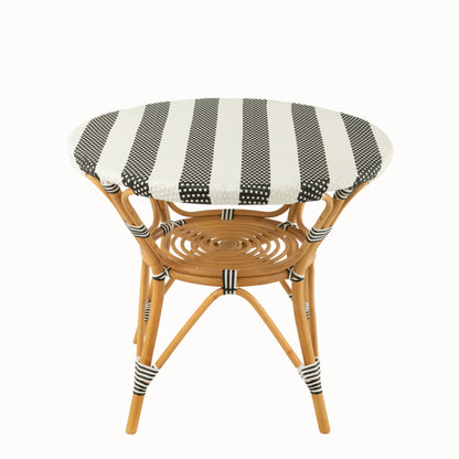 Spisebord i rattan, sort/hvid – J-Line
