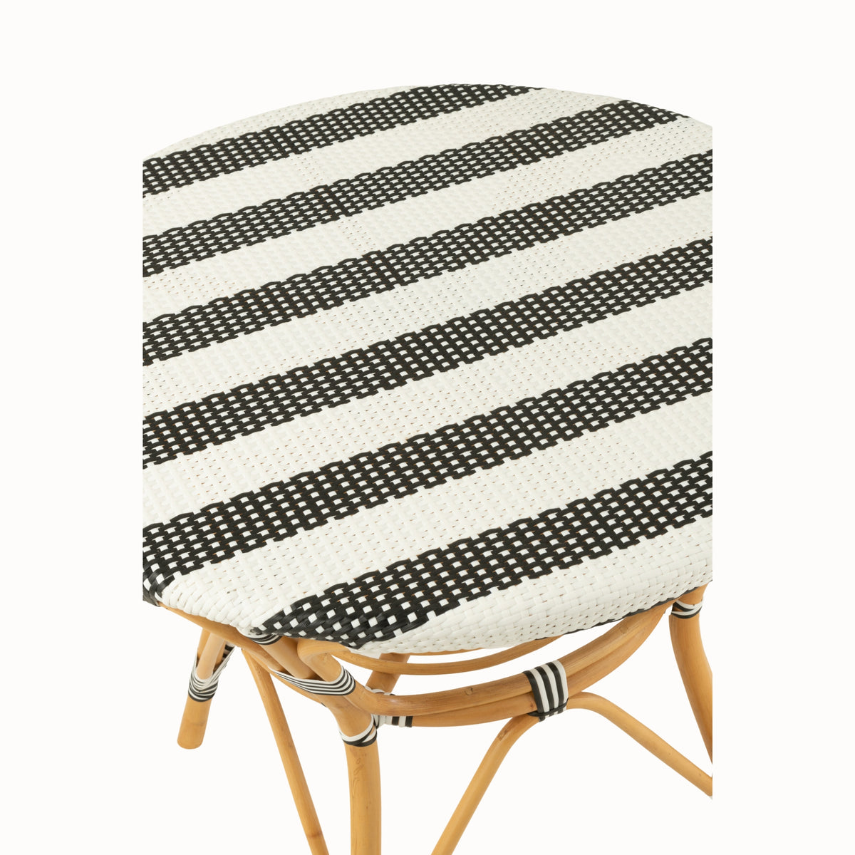 Spisebord i rattan, sort/hvid – J-Line