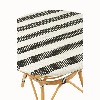 Spisebord i rattan, sort/hvid – J-Line