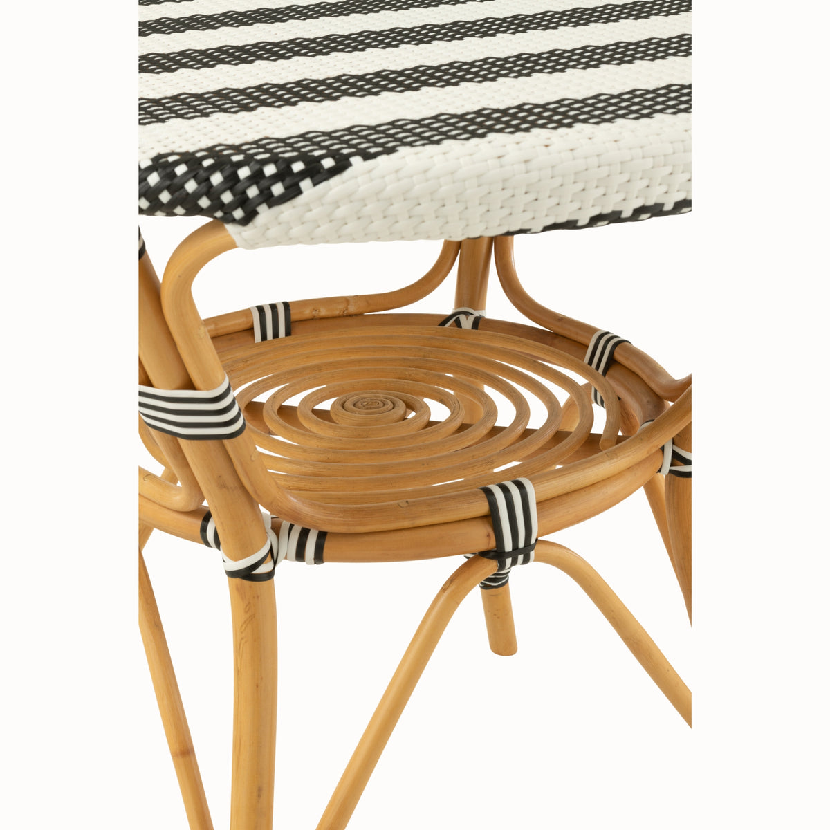 Spisebord i rattan, sort/hvid – J-Line