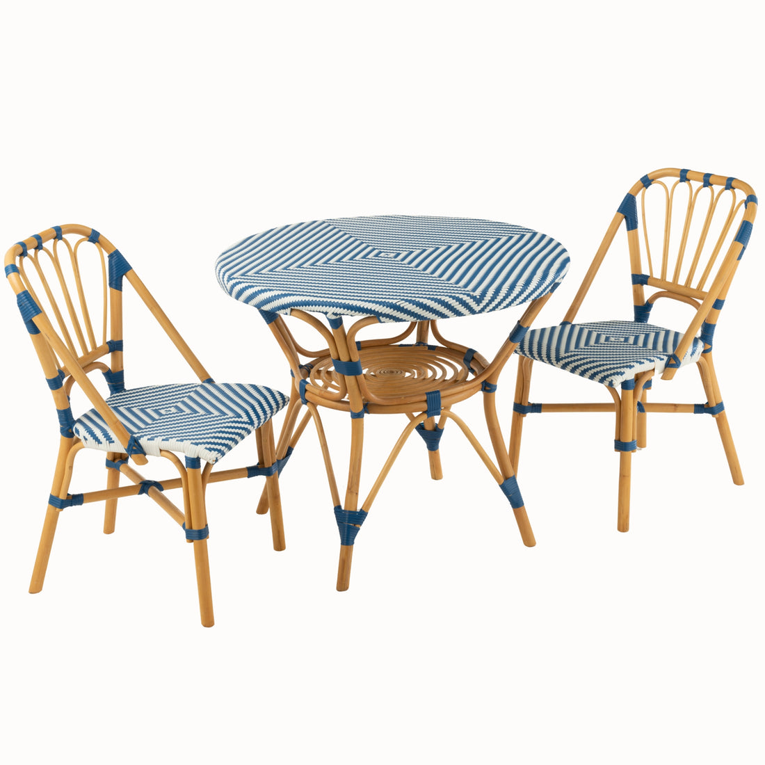 Spisebord Rattan Blå/Hvid J-Line